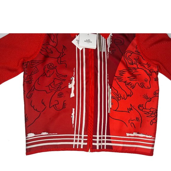 New Hermes Womens Constellation Cardigan Silk Twill & Silk Tricotage EU Size 42 - Picture 6 of 14